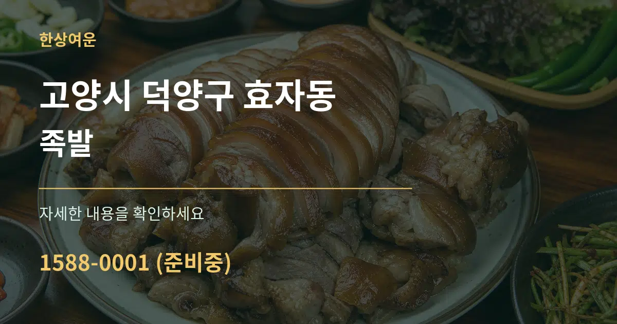 고양시 덕양구 효자동 족발 서비스 이용 안내 그래픽
