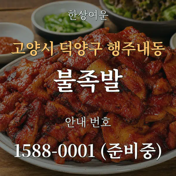 고양시 덕양구 행주내동 불족발 대표 안내 그래픽