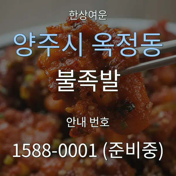양주시 옥정동 불족발 대표 안내 그래픽