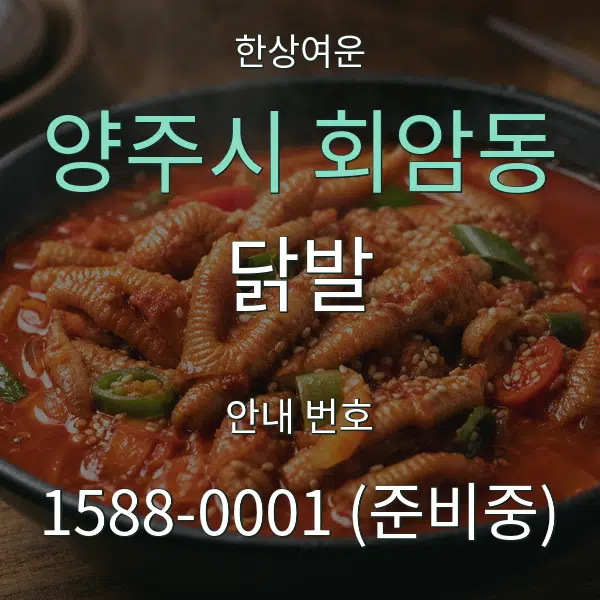 양주시 회암동 닭발 대표 안내 그래픽