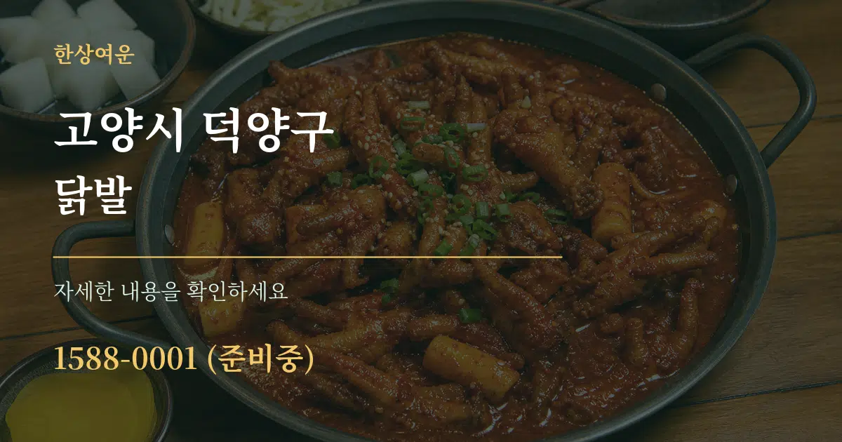 고양시 덕양구 닭발 서비스 이용 안내 그래픽