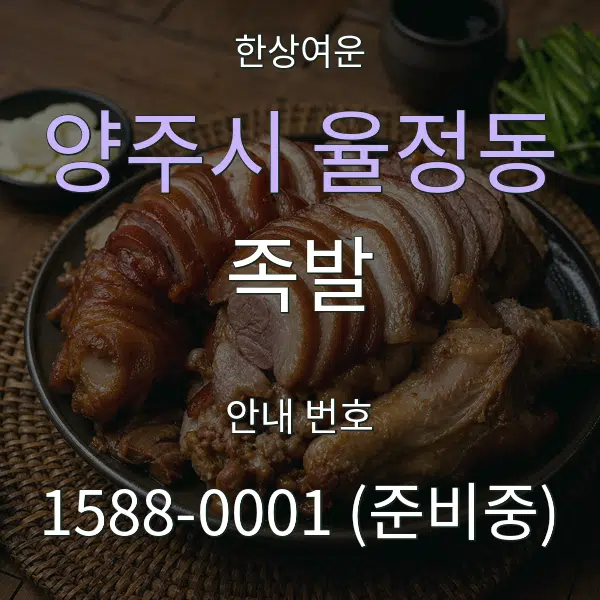 양주시 율정동 족발 대표 안내 그래픽