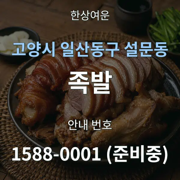 고양시 일산동구 설문동 족발 대표 안내 그래픽