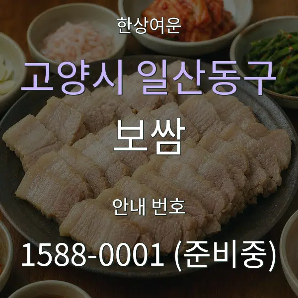 고양시 일산동구 보쌈 대표 안내 그래픽
