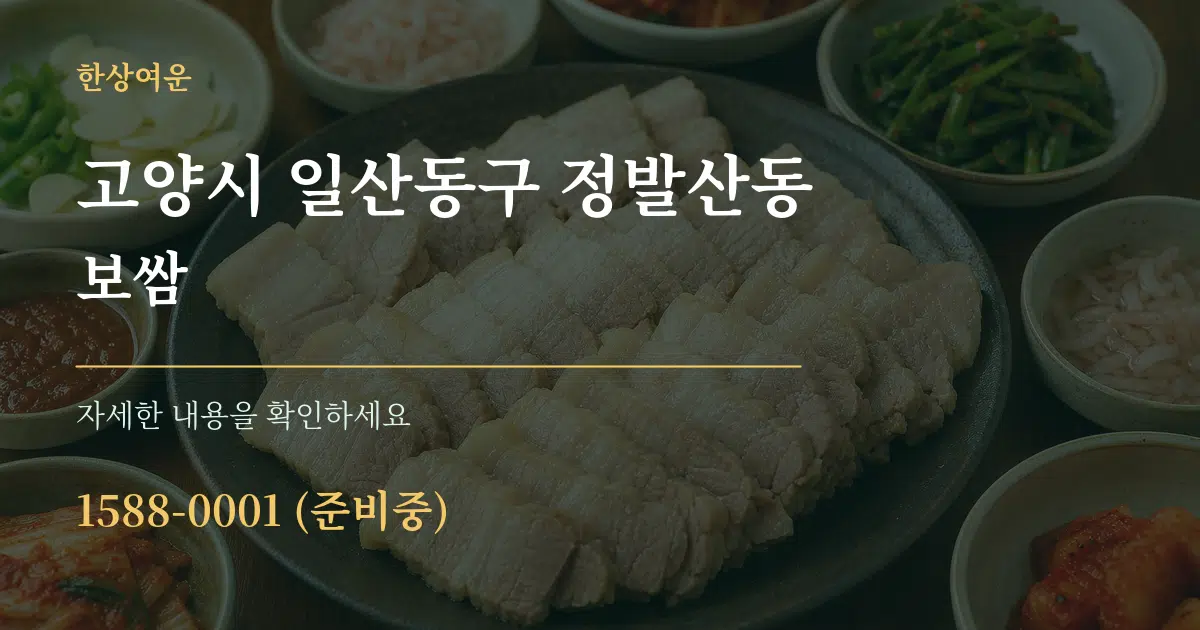 고양시 일산동구 정발산동 보쌈 서비스 이용 안내 그래픽