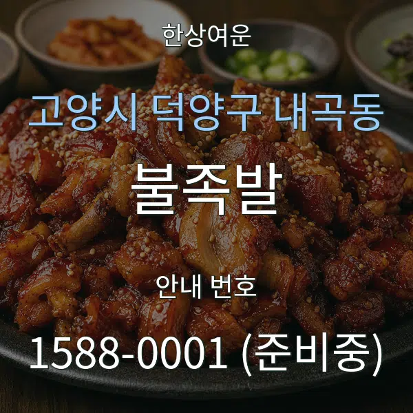 고양시 덕양구 내곡동 불족발 대표 안내 그래픽