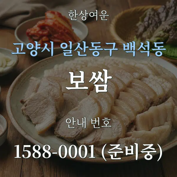 고양시 일산동구 백석동 보쌈 대표 안내 그래픽