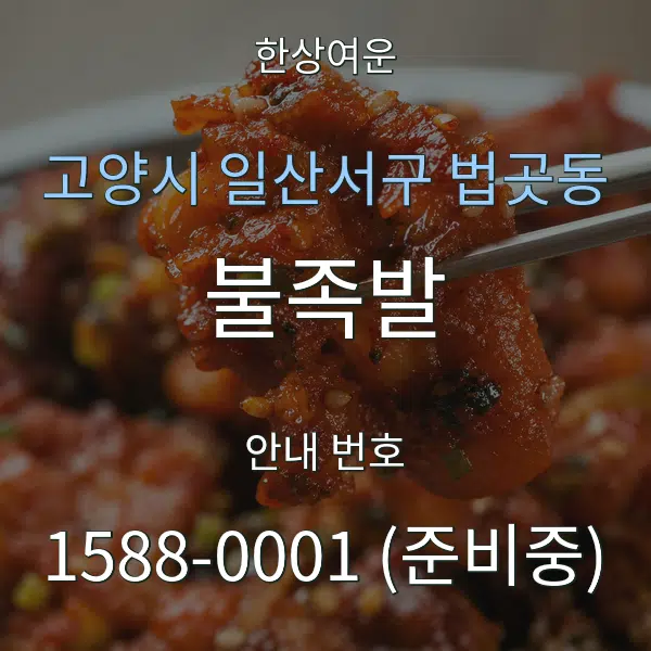 고양시 일산서구 법곳동 불족발 대표 안내 그래픽