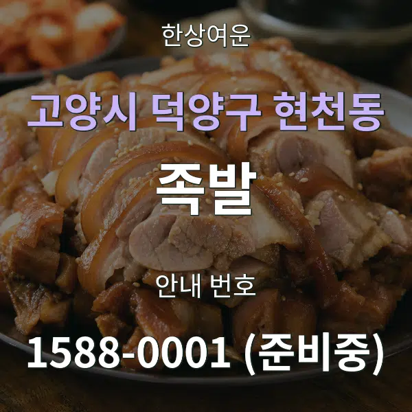 고양시 덕양구 현천동 족발 대표 안내 그래픽
