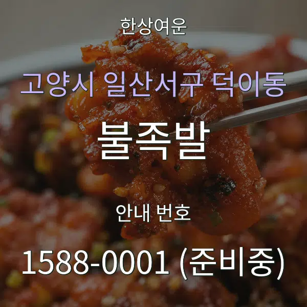 고양시 일산서구 덕이동 불족발 대표 안내 그래픽