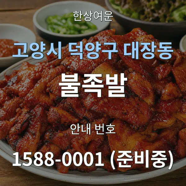 고양시 덕양구 대장동 불족발 대표 안내 그래픽