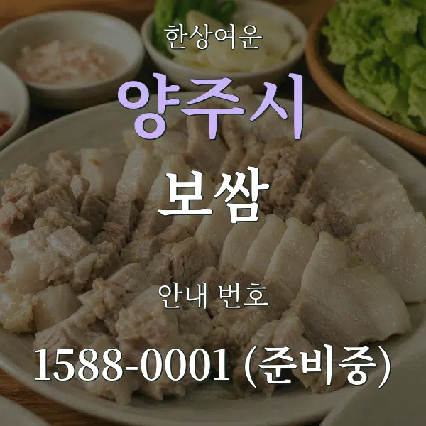 양주시 보쌈 대표 안내 그래픽