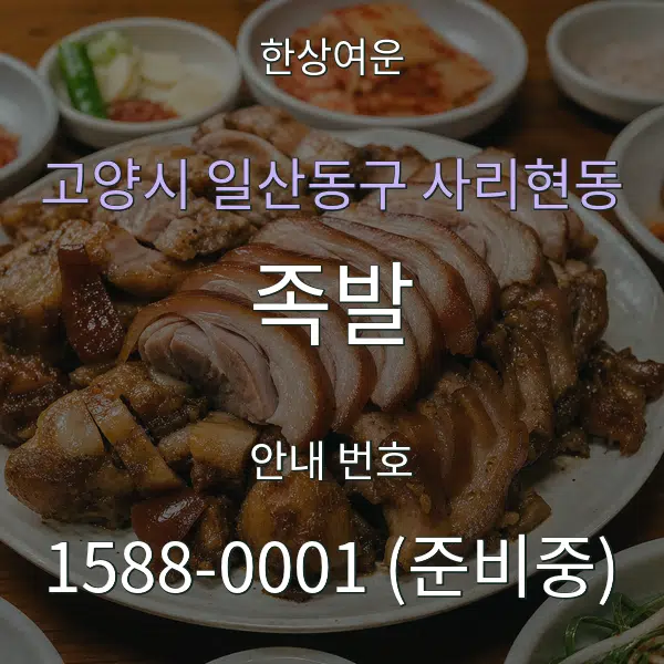 고양시 일산동구 사리현동 족발 대표 안내 그래픽