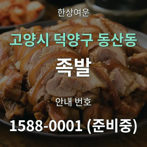 고양시 덕양구 동산동 족발 대표 안내 그래픽