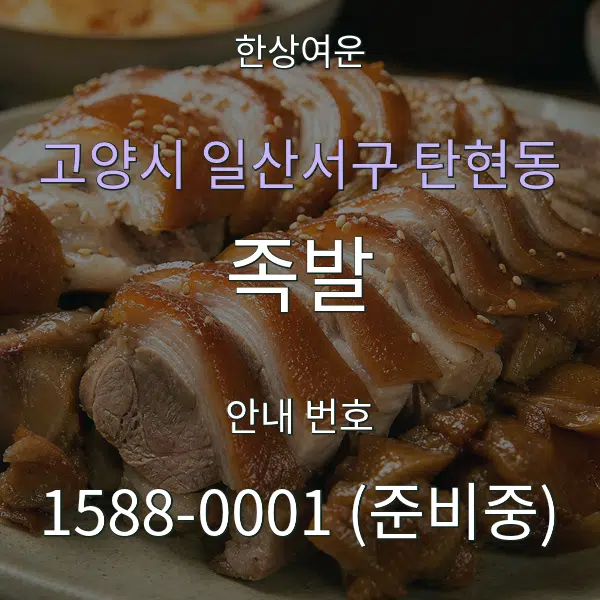 고양시 일산서구 탄현동 족발 대표 안내 그래픽