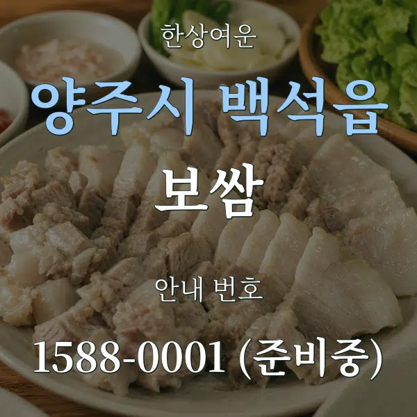 양주시 백석읍 보쌈 대표 안내 그래픽