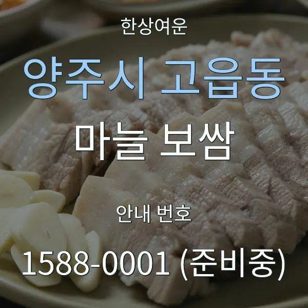 양주시 고읍동 마늘 보쌈 대표 안내 그래픽