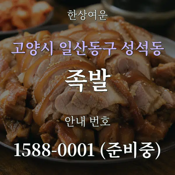 고양시 일산동구 성석동 족발 대표 안내 그래픽