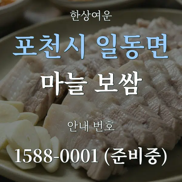 포천시 일동면 마늘 보쌈 대표 안내 그래픽