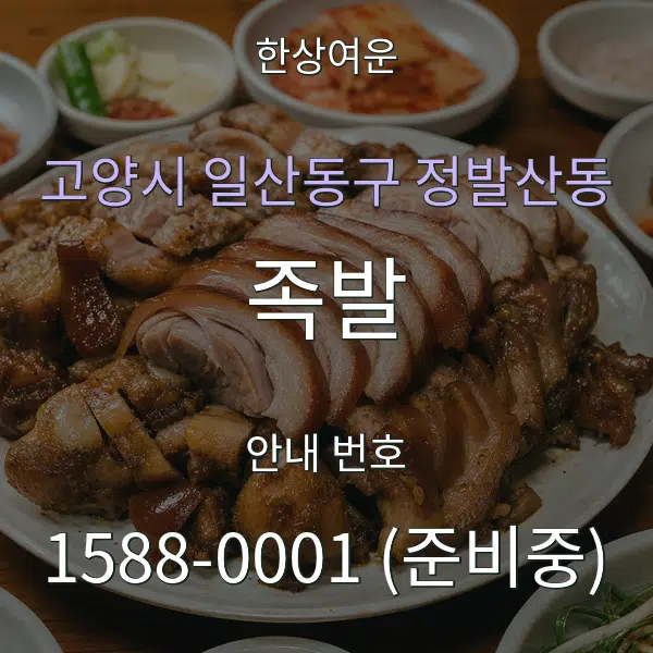 고양시 일산동구 정발산동 족발 대표 안내 그래픽