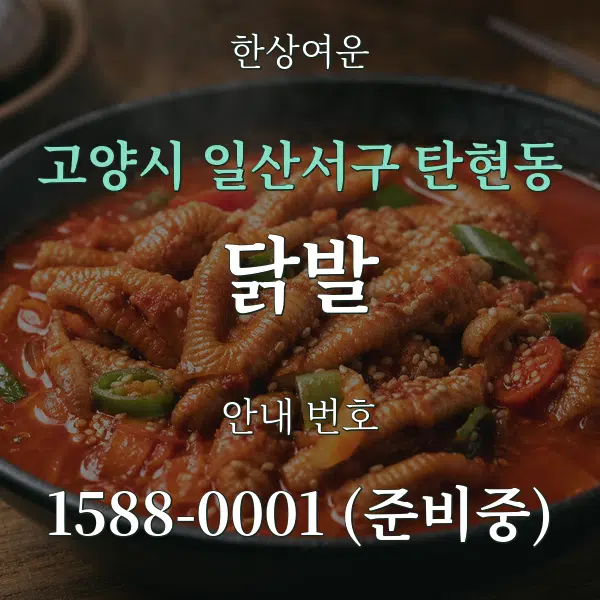 고양시 일산서구 탄현동 닭발 대표 안내 그래픽