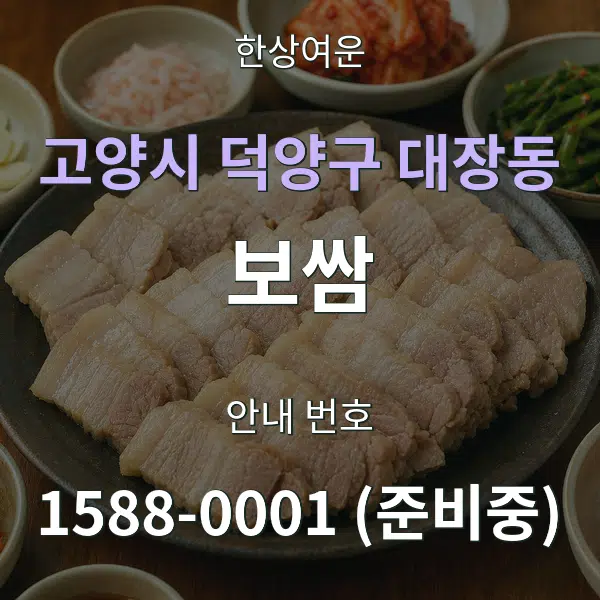 고양시 덕양구 대장동 보쌈 대표 안내 그래픽
