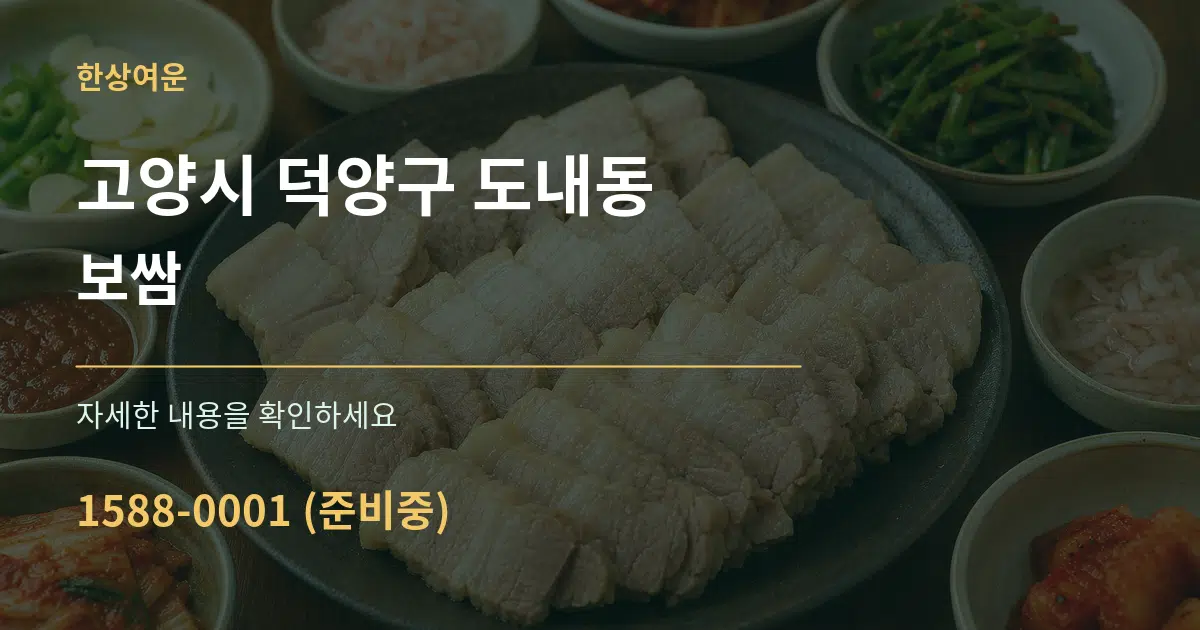 고양시 덕양구 도내동 보쌈 서비스 이용 안내 그래픽