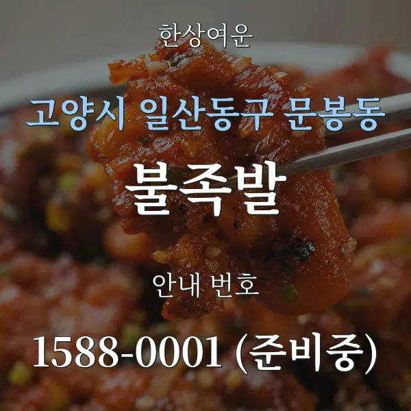 고양시 일산동구 문봉동 불족발 대표 안내 그래픽
