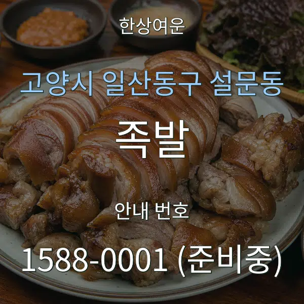 고양시 일산동구 설문동 족발 대표 안내 그래픽
