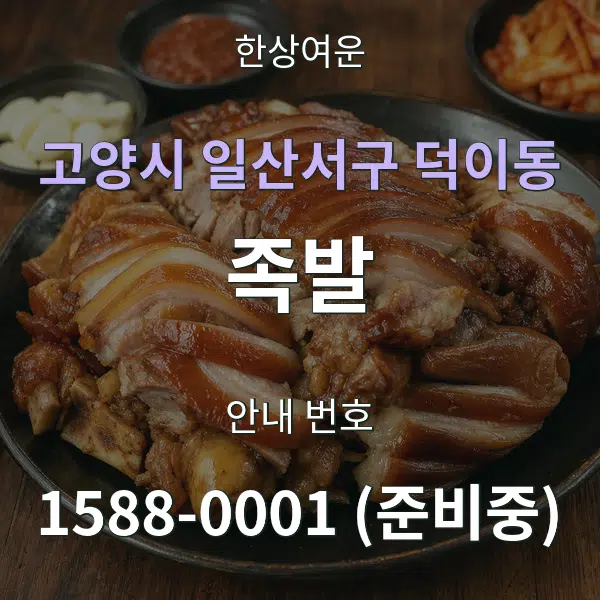 고양시 일산서구 덕이동 족발 대표 안내 그래픽
