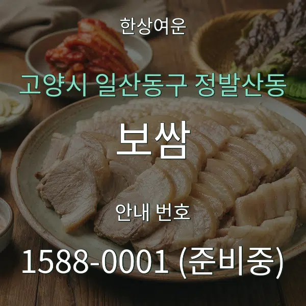 고양시 일산동구 정발산동 보쌈 대표 안내 그래픽