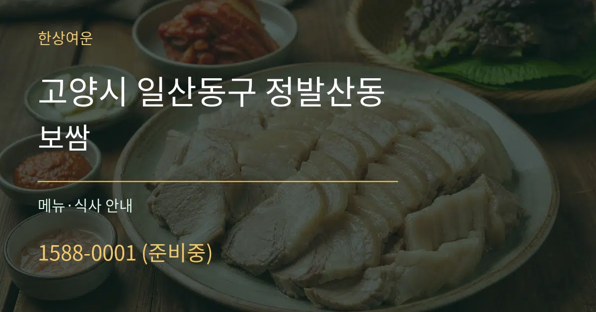 고양시 일산동구 정발산동 보쌈 대표 안내 그래픽