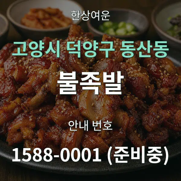 고양시 덕양구 동산동 불족발 대표 안내 그래픽