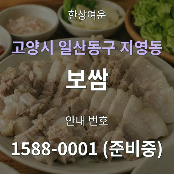 고양시 일산동구 지영동 보쌈 대표 안내 그래픽