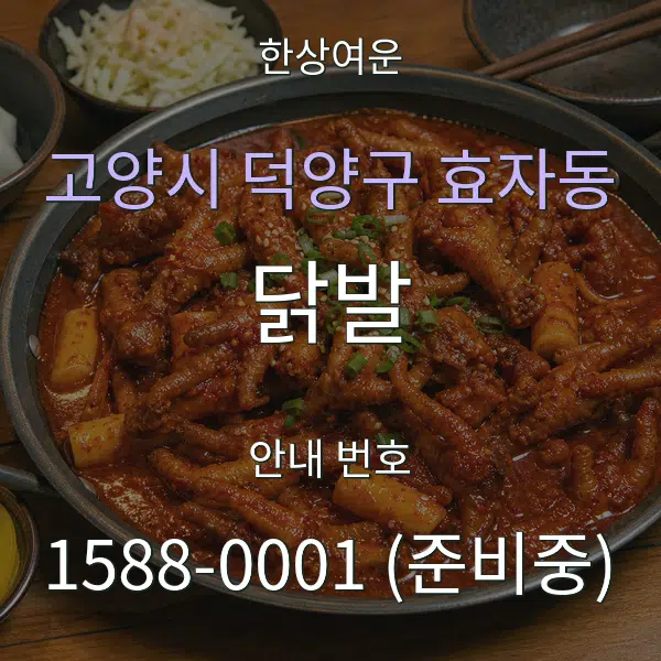 고양시 덕양구 효자동 닭발 대표 안내 그래픽