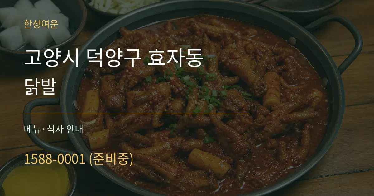 고양시 덕양구 효자동 닭발 대표 안내 그래픽