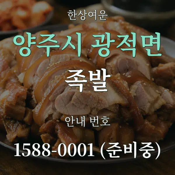 양주시 광적면 족발 대표 안내 그래픽