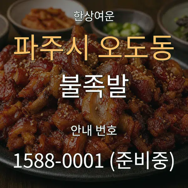 파주시 오도동 불족발 대표 안내 그래픽