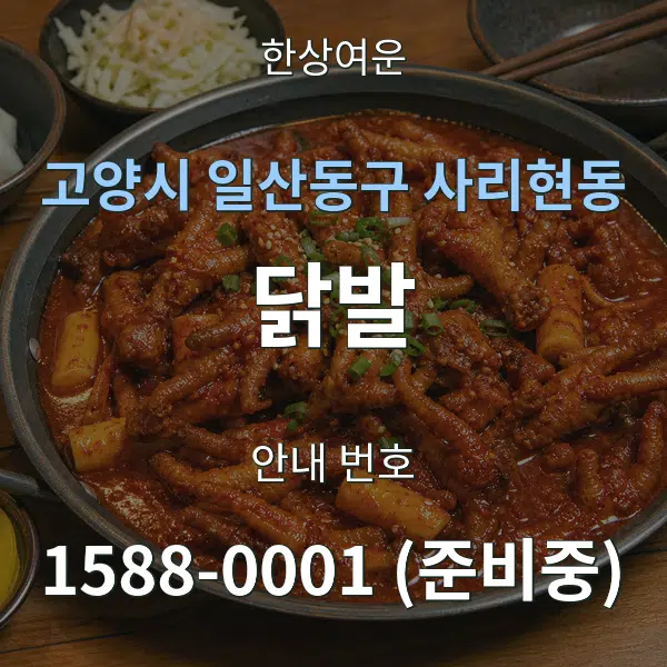 고양시 일산동구 사리현동 닭발 대표 안내 그래픽