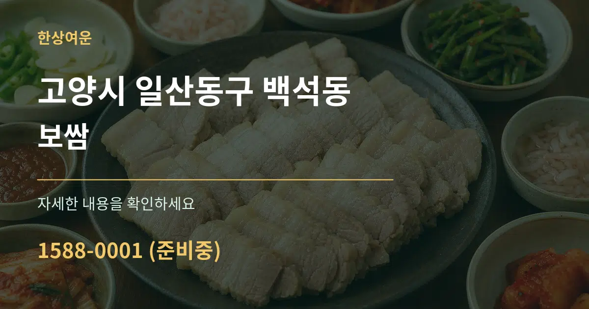 고양시 일산동구 백석동 보쌈 서비스 이용 안내 그래픽