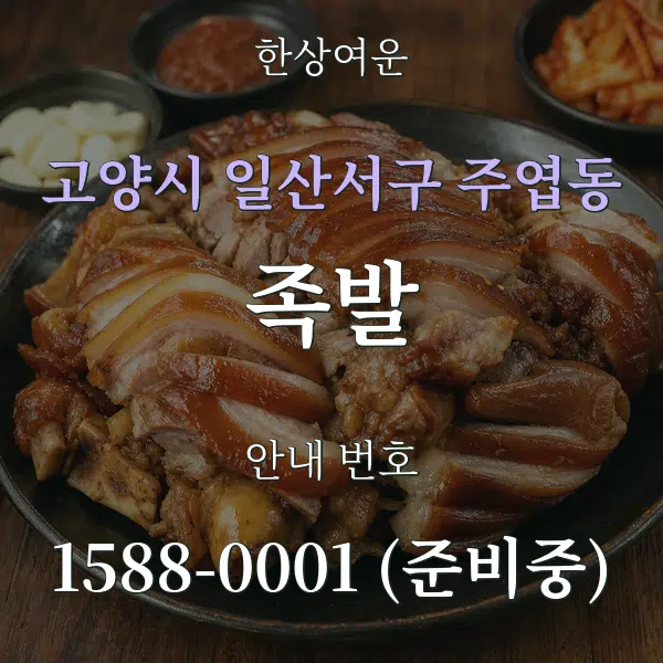 고양시 일산서구 주엽동 족발 대표 안내 그래픽