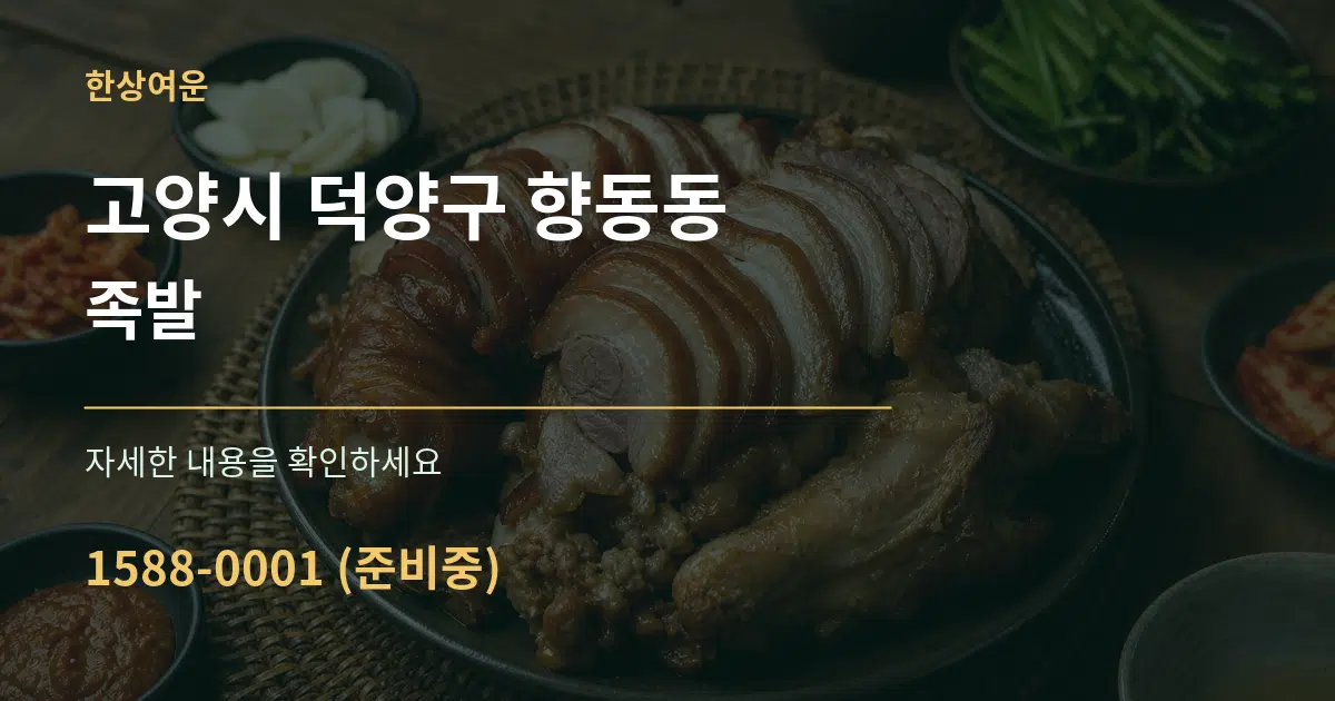 고양시 덕양구 향동동 족발 서비스 이용 안내 그래픽